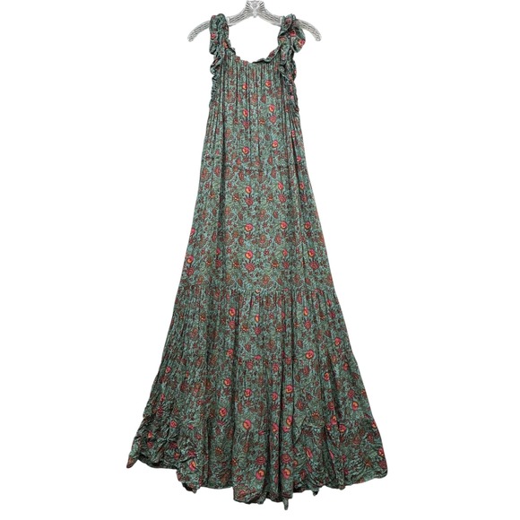 Natural Life Havana Nights Floral Tassel Boho Tiered Maxi Dress Festival M - Picture 2 of 10